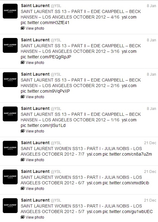 Yves Saint Laurent Twitter