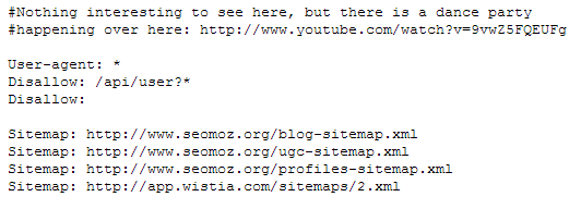 seomoz's robots.txt file