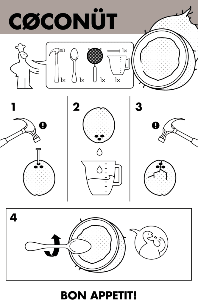 How to eat coconuts infographic