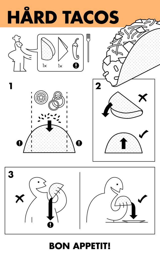 How to eat hard tacos infographic