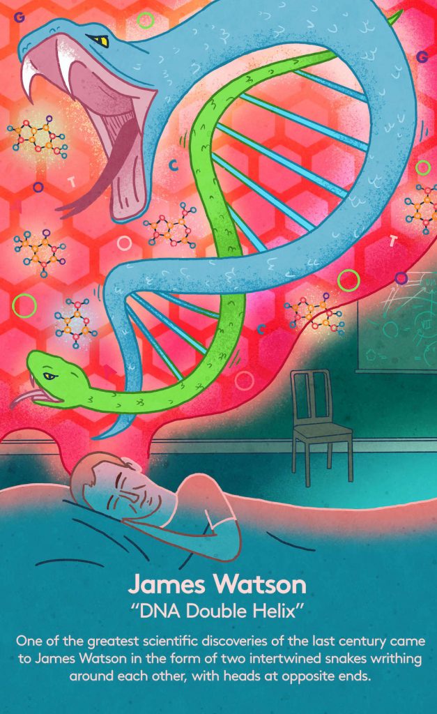 James Watson dreaming about DNA